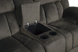 Laurelton Brown Double Glider Reclining Love Seat With Center Console