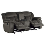 Laurelton Brown Double Glider Reclining Love Seat With Center Console