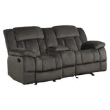 Laurelton Brown Double Glider Reclining Love Seat With Center Console