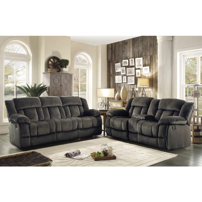 Laurelton Brown Double Glider Reclining Love Seat With Center Console