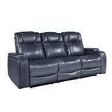 Keziah Power Double Reclining Sofa With Headrests And Storage Arms