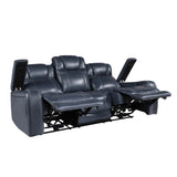 Keziah Power Double Reclining Sofa With Headrests And Storage Arms