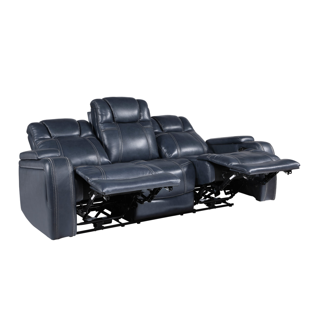 Keziah Power Double Reclining Sofa With Headrests And Storage Arms