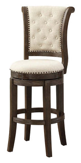 Glison Beige Fabric & Walnut Finish Bar Chair