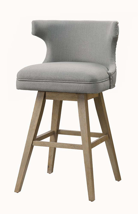 Everett Fabric & Oak Finish Bar Chair