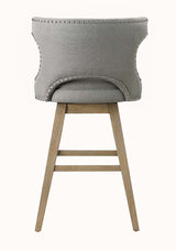 Everett Fabric & Oak Finish Bar Chair