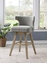 Everett Fabric & Oak Finish Bar Chair