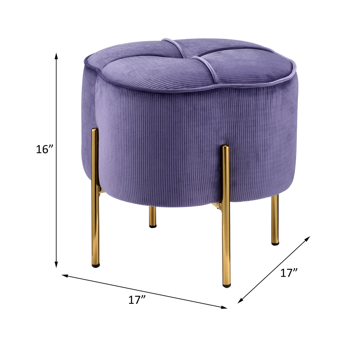 Bergia Lavender Velvet Ottoman