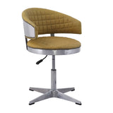 Brancaster Turmeric Top Grain Leather & Chrome Finish Chair