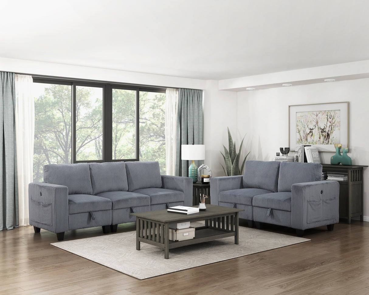 Walterboro Sofa With Storage, Storage Pouches And Charging Ports