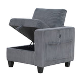 Walterboro Sofa With Storage, Storage Pouches And Charging Ports