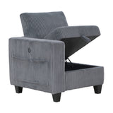 Walterboro Sofa With Storage, Storage Pouches And Charging Ports