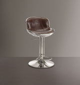 Brancaster Vintage Brown Top Grain Leather & Aluminum Stool