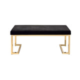 Boice Black Fabric & Champagne Finish Bench