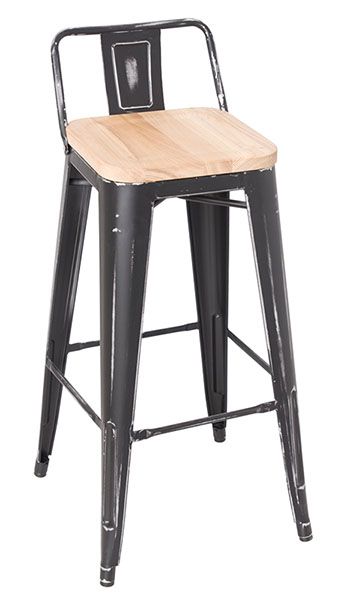 Gaius Black Finish Bar Stool (2Pc)