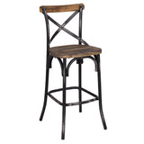 Zaire Antique Black & Antique Oak Finish Bar Chair