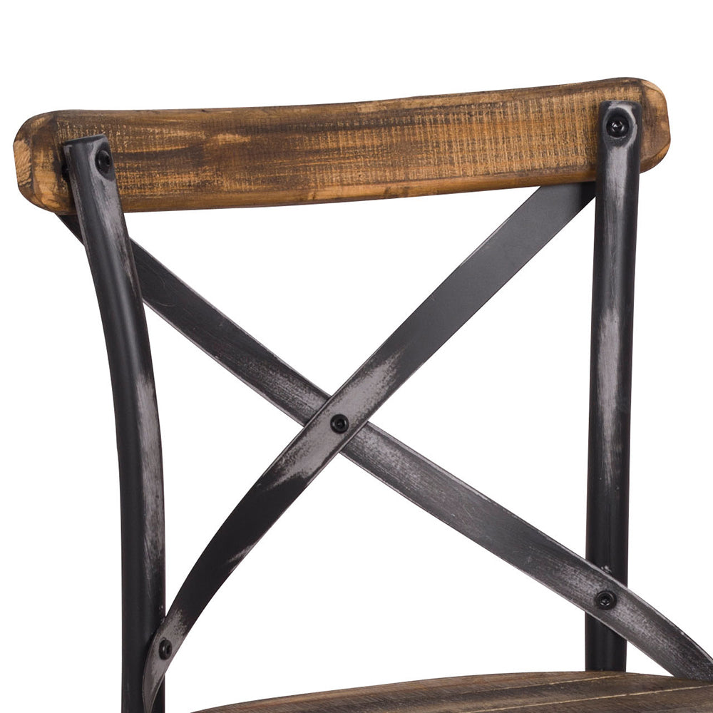 Zaire Antique Black & Antique Oak Finish Bar Chair