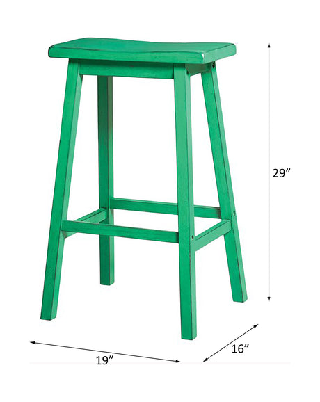 Gaucho Antique Green Finish Bar Stool (2Pc)