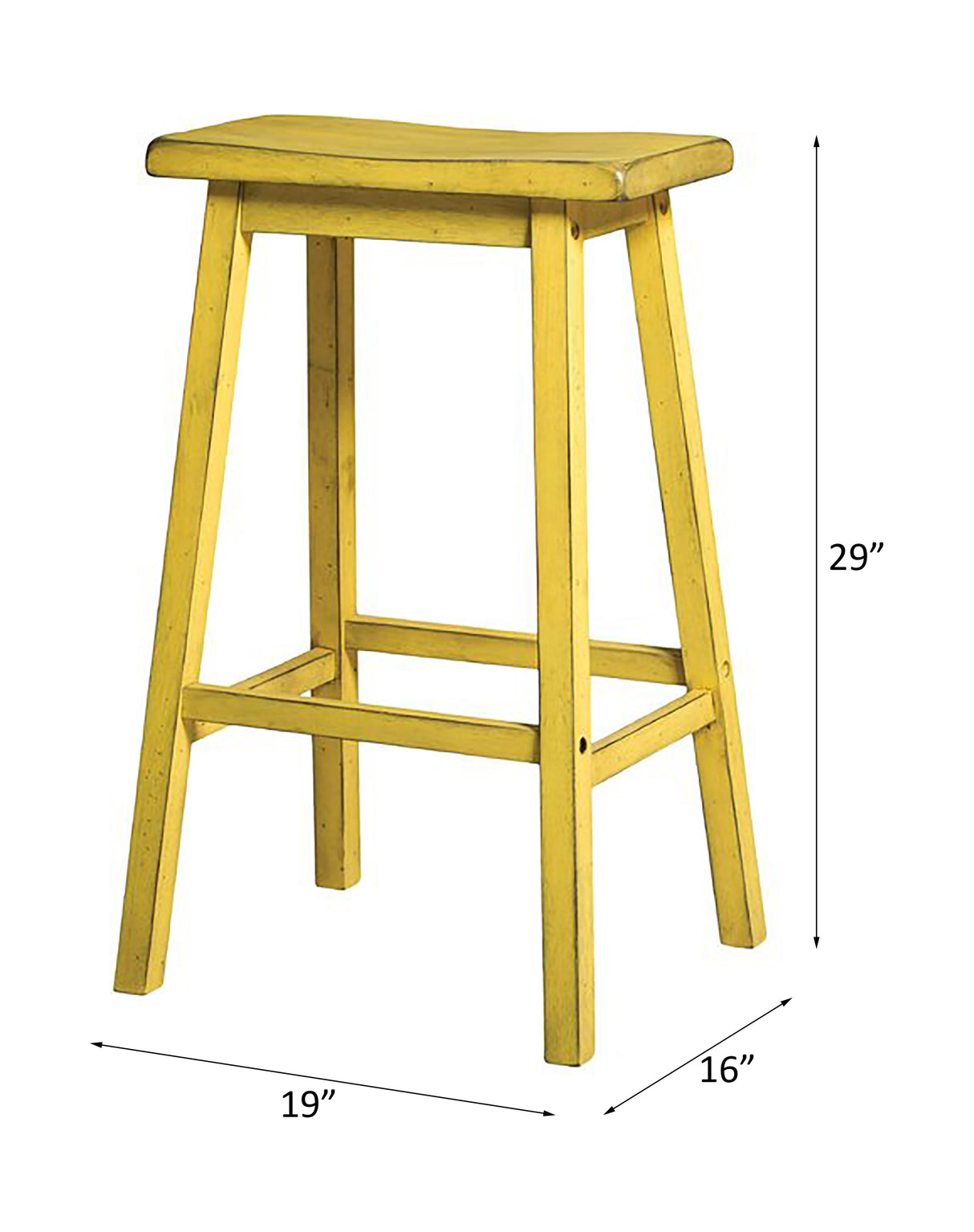 Gaucho Antique Yellow Finish Bar Stool (Set-2)