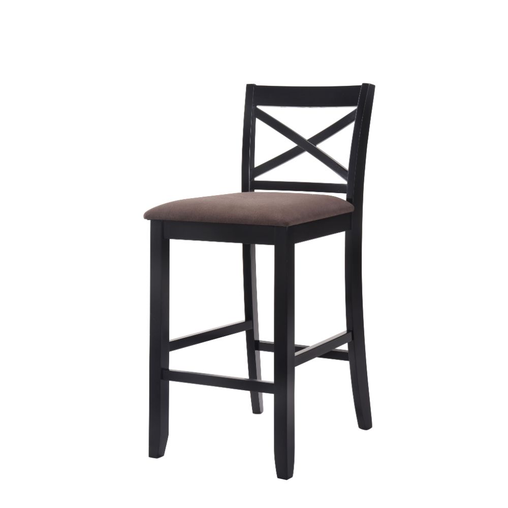 Tobie Black Finish Bar Chair (2Pc)