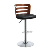 Camila Black Synthetic Leather & Walnut Finish Stool