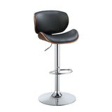 Camila Black Synthetic Leather & Walnut Finish Stool