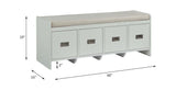 Berci Beige Fabric & White Finish Bench