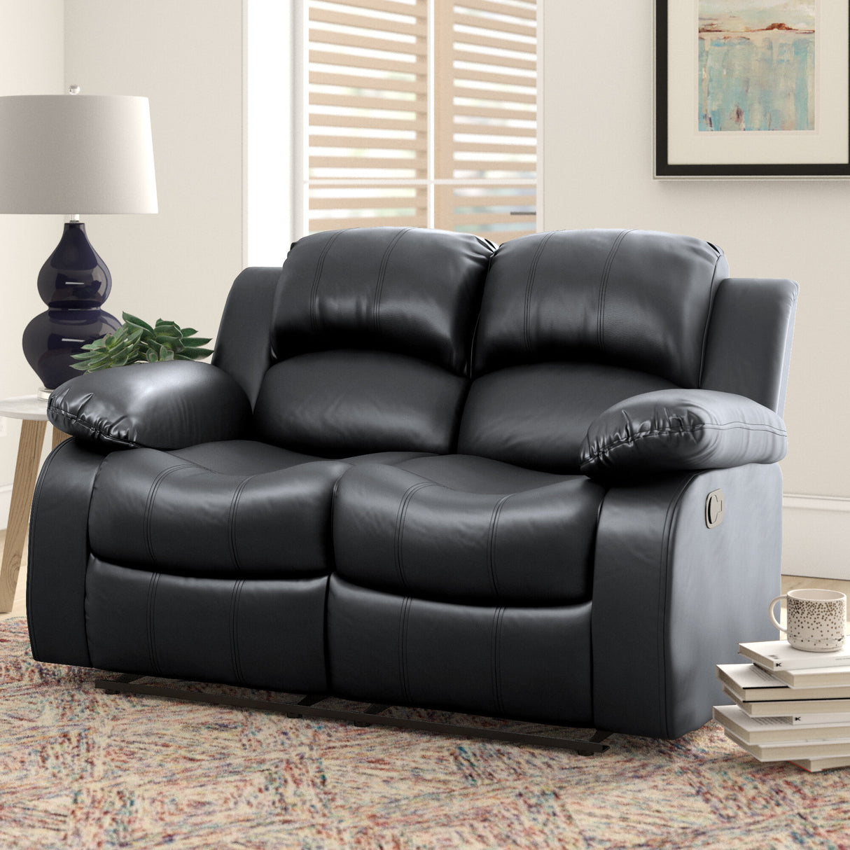 Cranley Black Double Reclining Love Seat