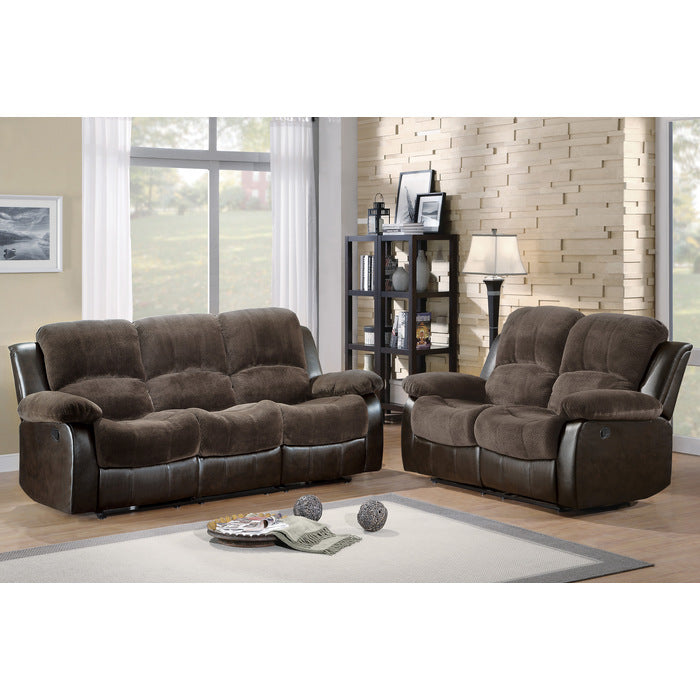 Cranley Dark Brown Double Reclining Sofa