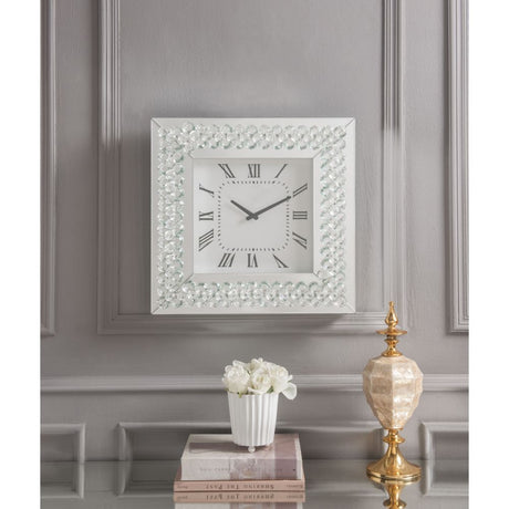 Lotus Faux Rhinestones Wall Clock