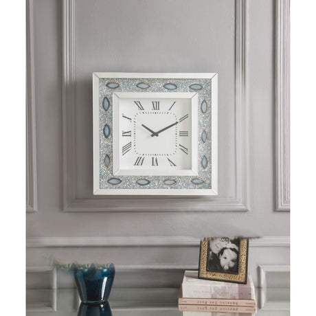 Sonia Mirrored & Faux Agate Finish Wall Clock