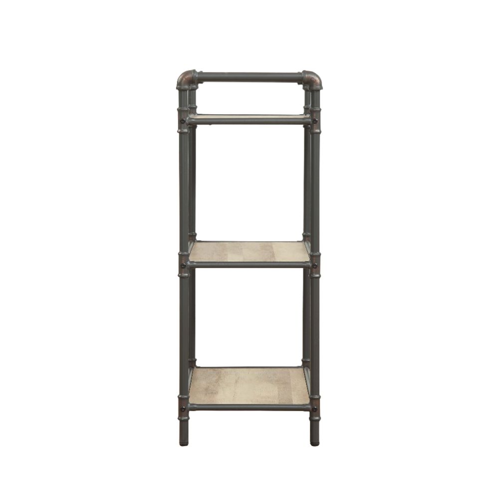 Itzel Antique Oak & Sandy Gray Finish Bookshelf