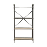 Itzel Antique Oak & Sandy Gray Finish Bookshelf