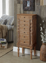 Taline Weathered Oak Finish Jewelry Armoire