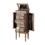 Taline Weathered Oak Finish Jewelry Armoire