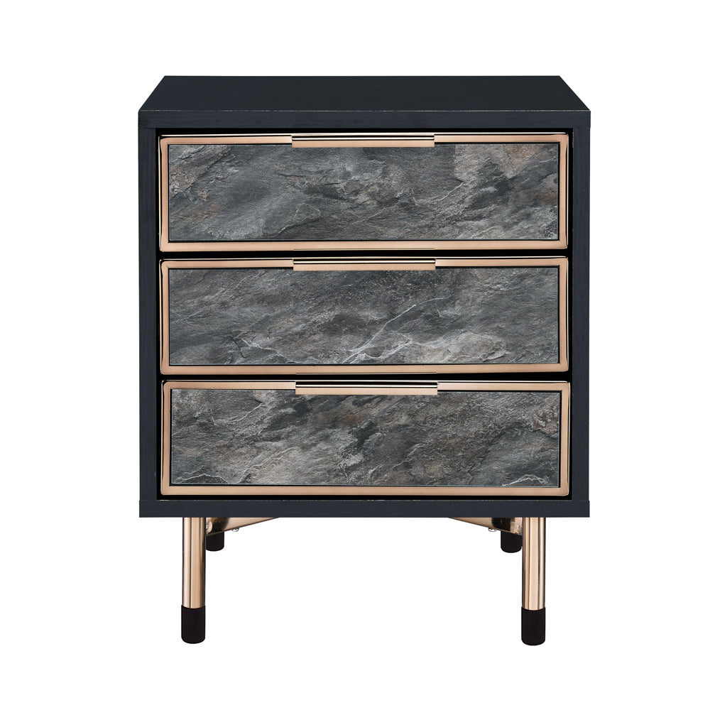 Arbyrd Black & Champagne Finish Accent Table