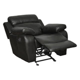 Marille Black Bonded Leather Reclining Chair