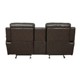 Marille Brown Bonded Leather Reclining Loveseat