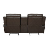 Marille Brown Bonded Leather Reclining Loveseat