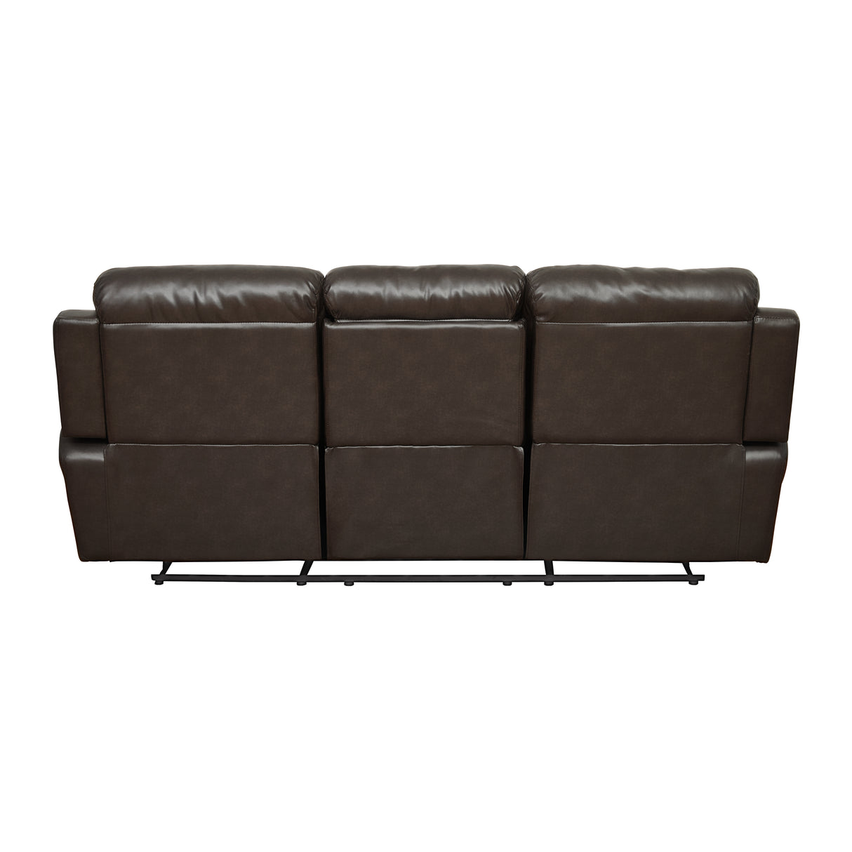 Marille Brown Double Reclining Sofa With Center Drop-Down Cup Holders