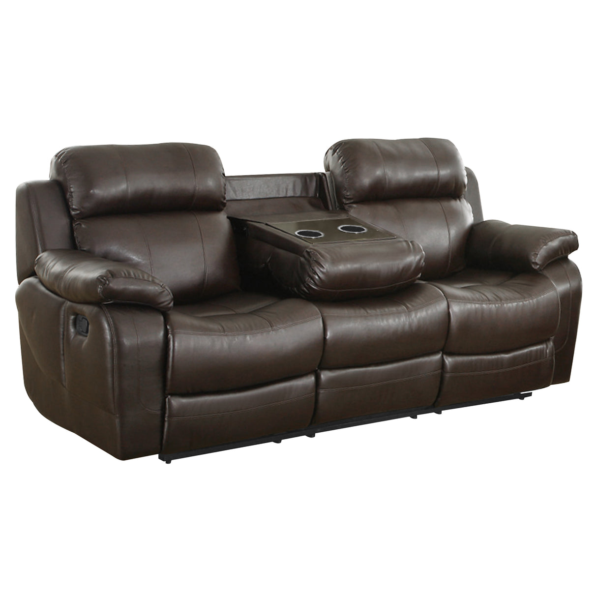 Marille Brown Bonded Leather Reclining Sofa