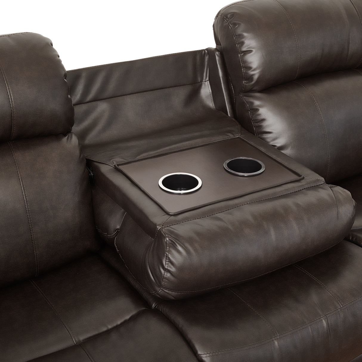 Marille Brown Bonded Leather Reclining Sofa