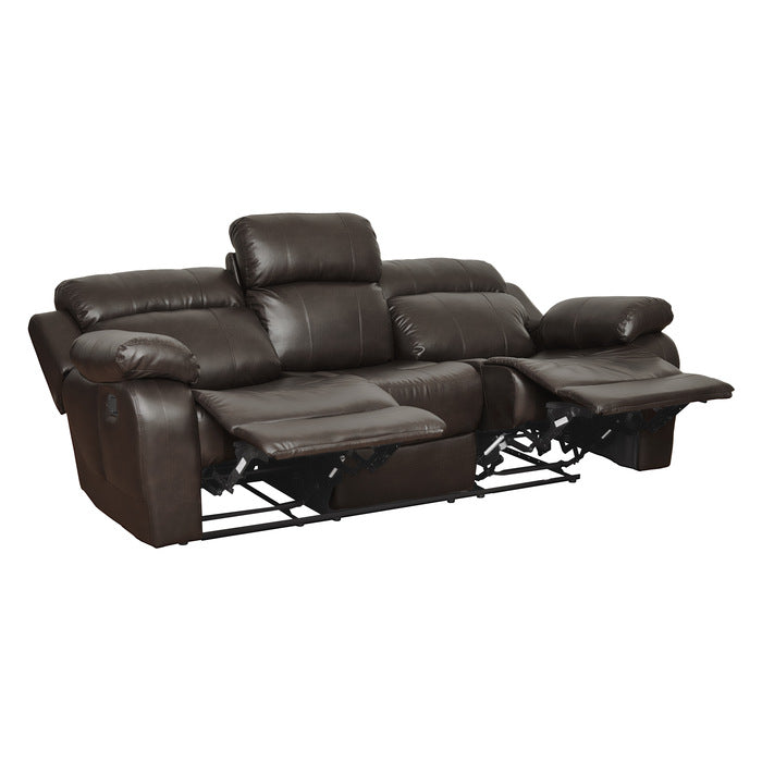 Marille Brown Bonded Leather Reclining Sofa