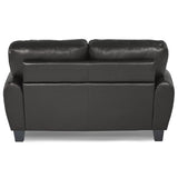 Rubin Black Faux Leather Loveseat