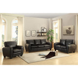 Rubin Black Faux Leather Loveseat