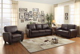 Rubin Dark Brown Faux Leather Sofa