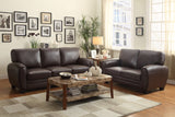 Rubin Dark Brown Faux Leather Sofa