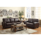 Rubin Dark Brown Faux Leather Sofa