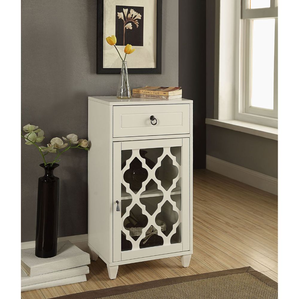 Ceara White Finish Accent Table