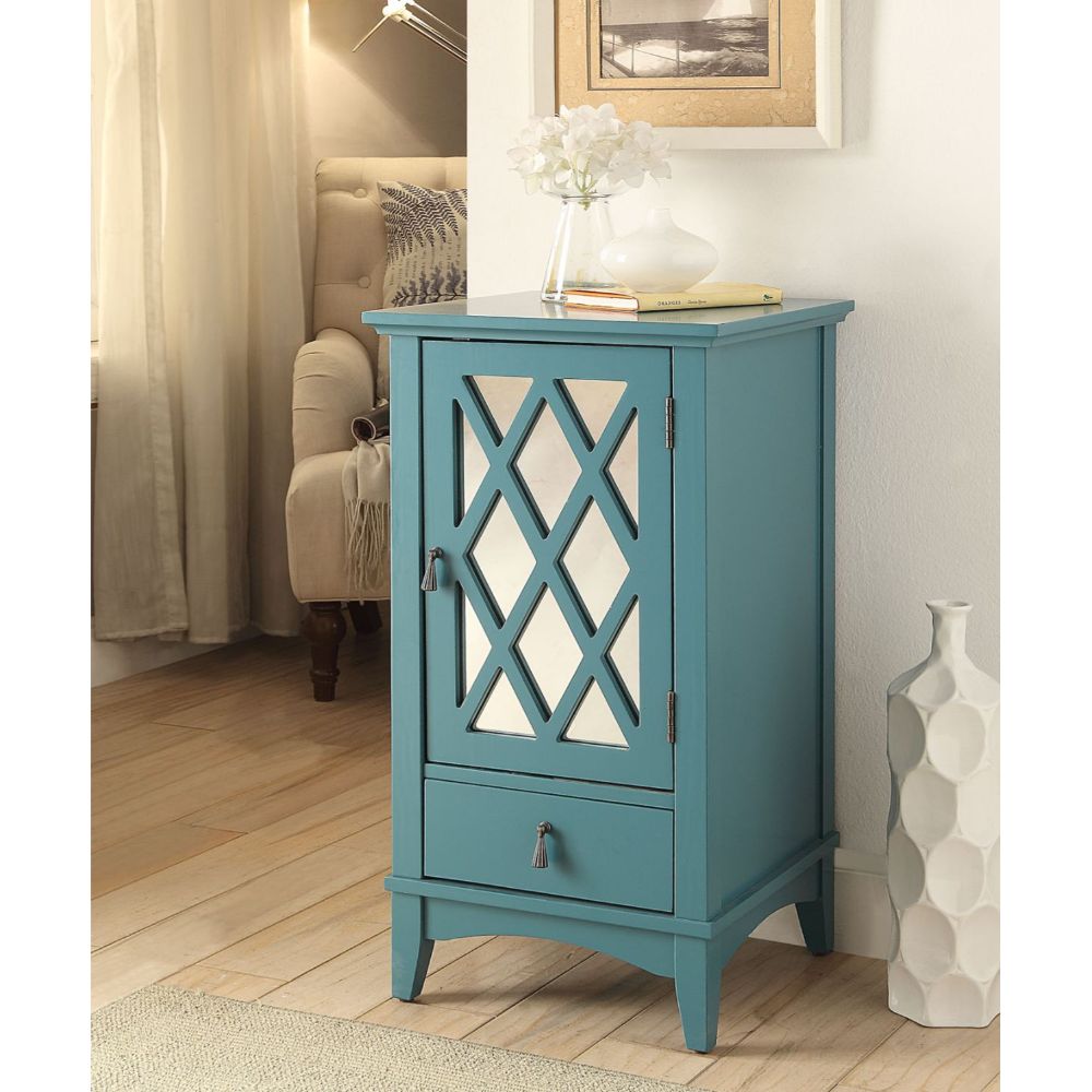 Ceara Teal Finish Accent Table